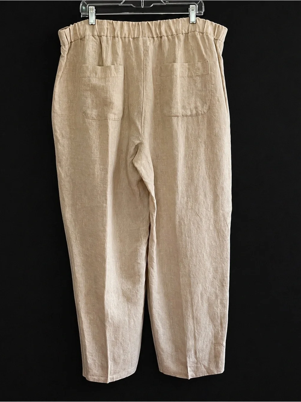 Chicos Linen Ankle Pants Womens 3  XL Neutral Relaxed Minimalist Casual Coastal